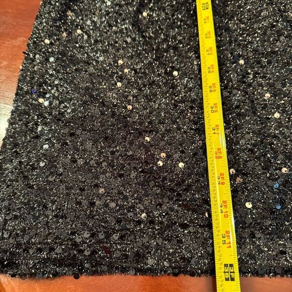 SLNY Black Sequin Cocktail Party Dress V-Neck Sz 6 NEW - Picture 11 of 15